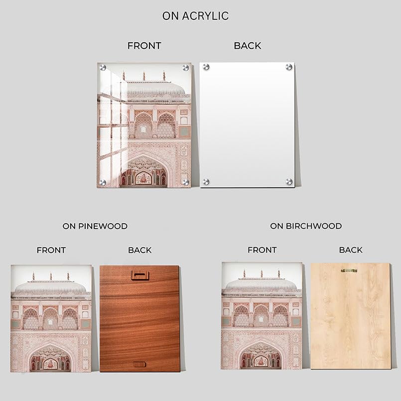 Chalk My Theme Jaipur City Wood Print Wall Art Set Of 3 Home Decor, Living Room, Bedroom, Cafe, Room Painting For Wall Decoratio