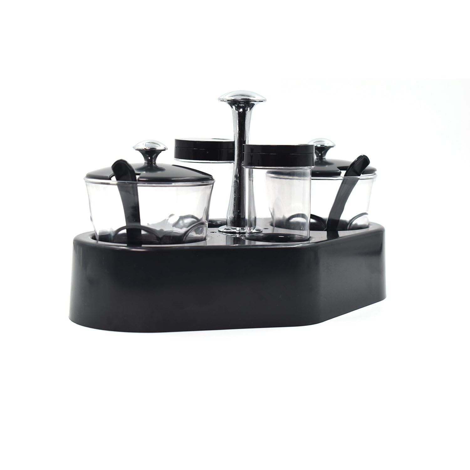 Ganesh Tendy Condiment Set For Kitchen Transparent Jar For Easy To Access Spice 1 Piece Spice Set (Plastic)