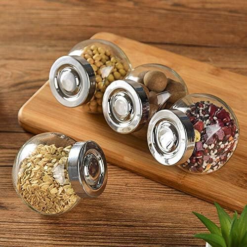Orename Spice Glass Storage Jar For Masalas Dry Fruits Mouth Freshners With Lid With Steel Cap Rust Proof Air Tight 200Ml Capaci