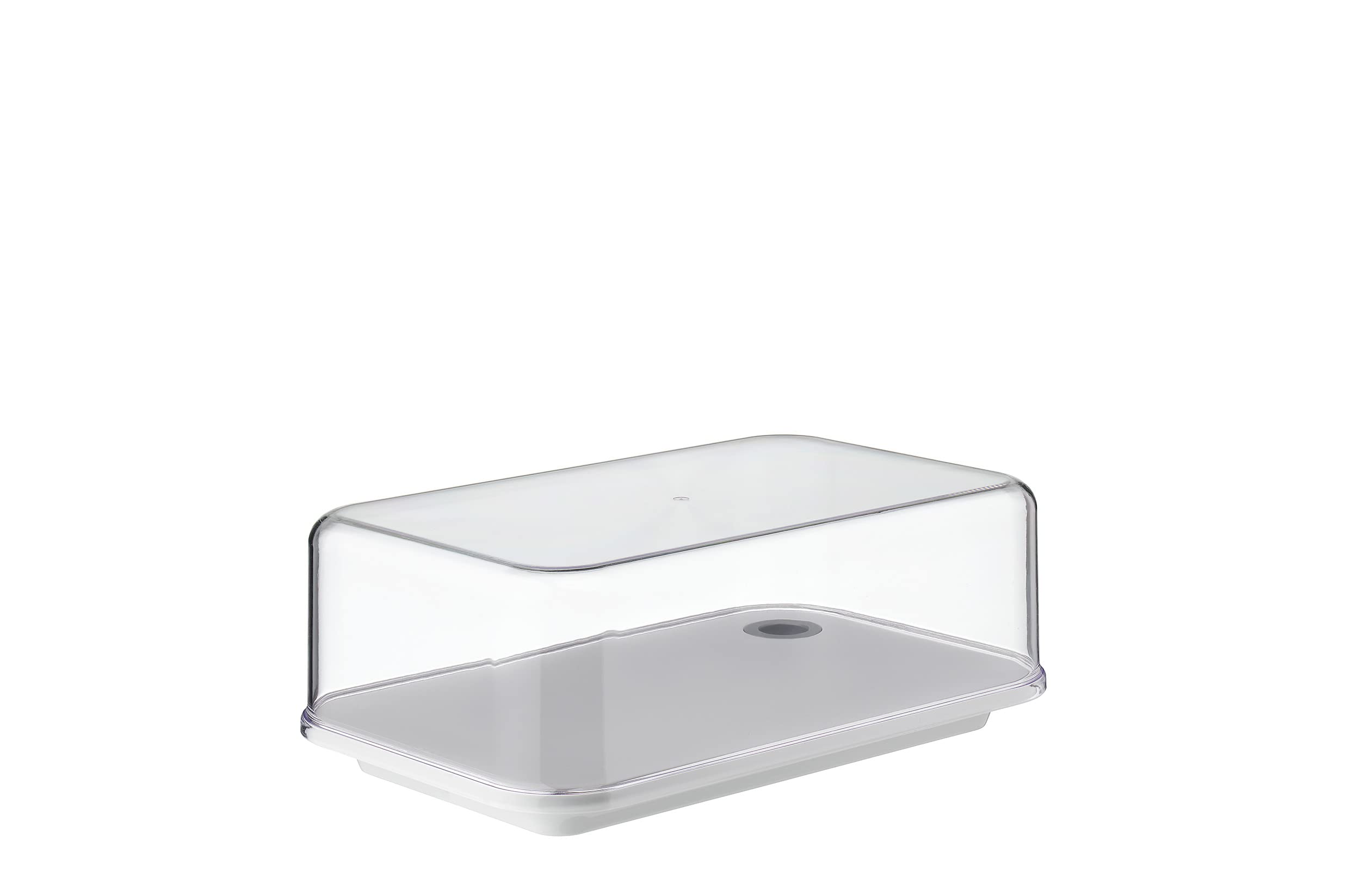 Mepal, Modula Cheese Dome For Cheddar Or Parmesan Including Transparent Dome And Cutting Board, Airtight, Portable, Bpa Free, Ho