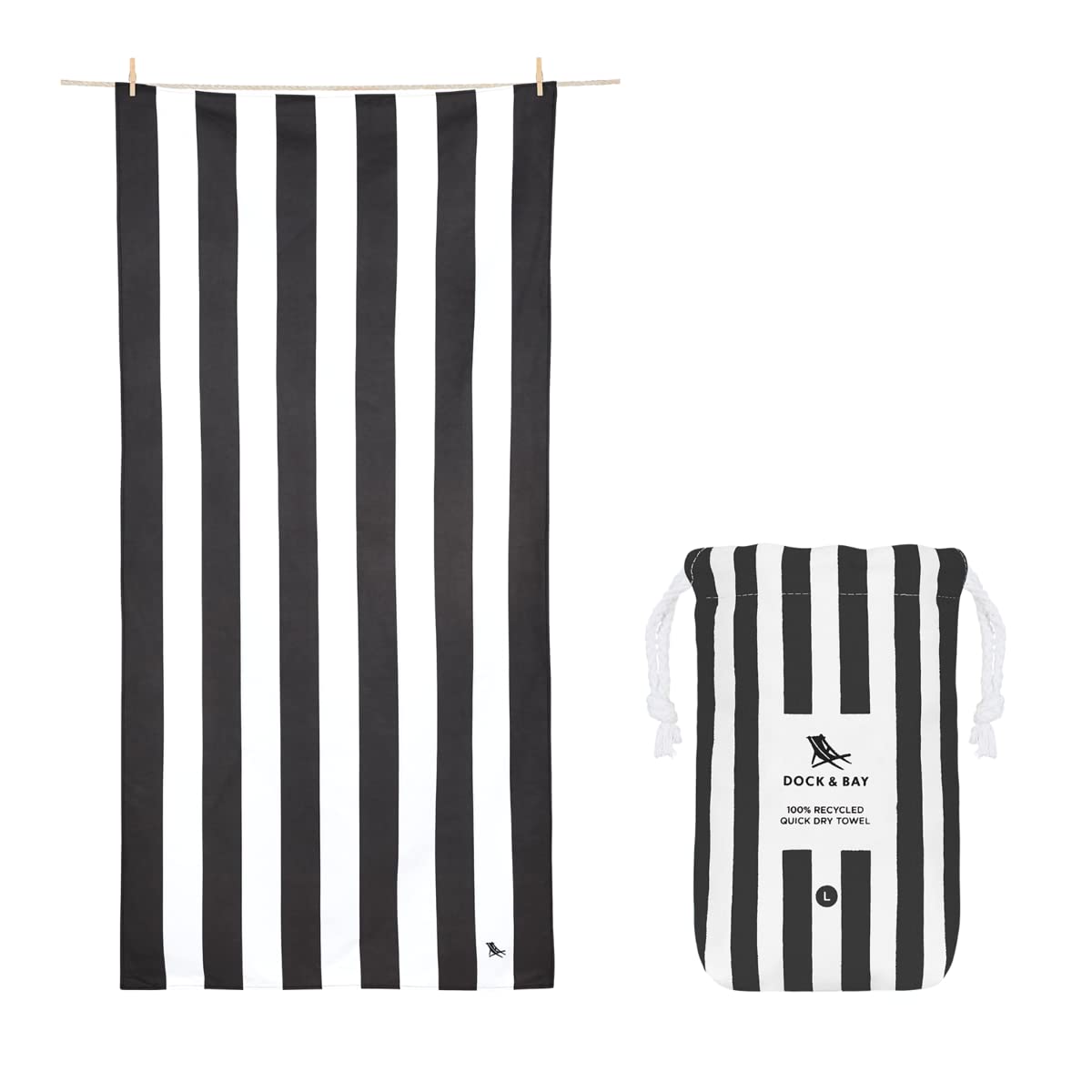 Dock & Bay Customized Beach Towel - Quick Dry, Sand Free - Compact, Lightweight - 100% Recycled - Includes Bag - Cabana - Kamari