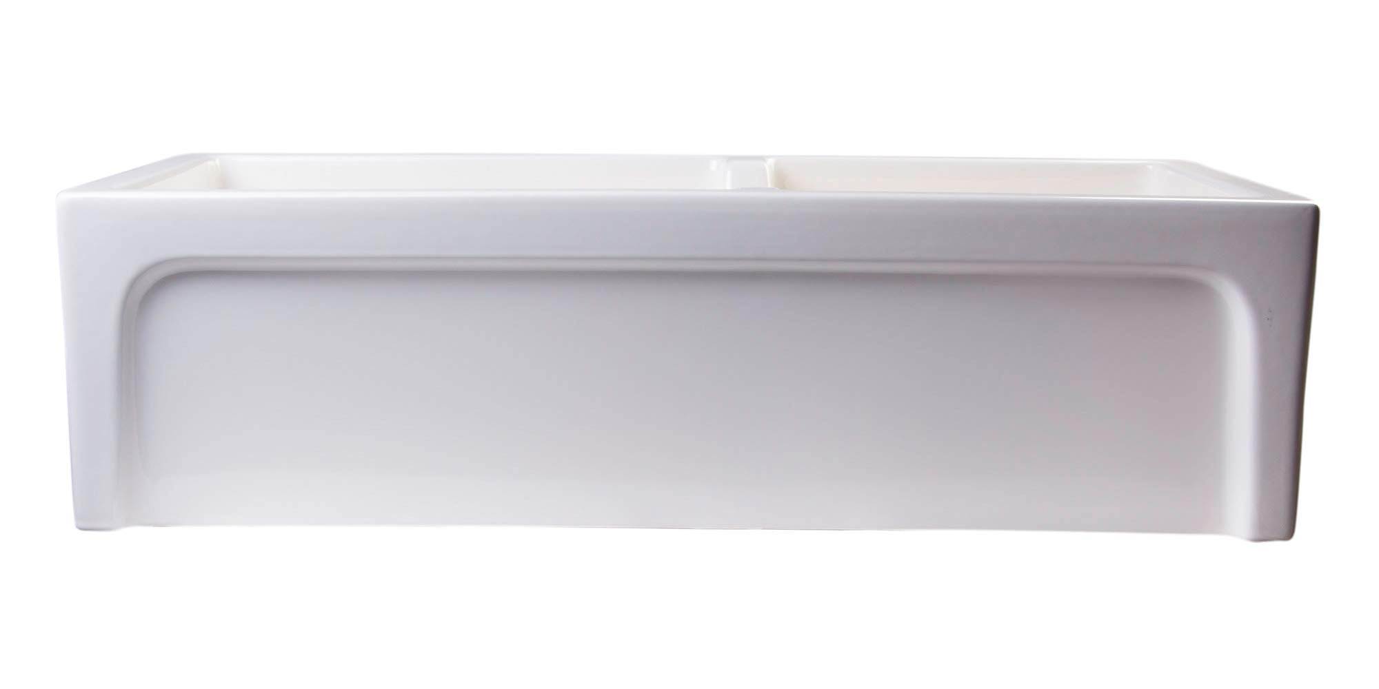 Alfi Brand Ab3618Arch-B Arched Apron Thick Wall Fireclay Double Bowl Farm Sink, 36'', Biscuit
