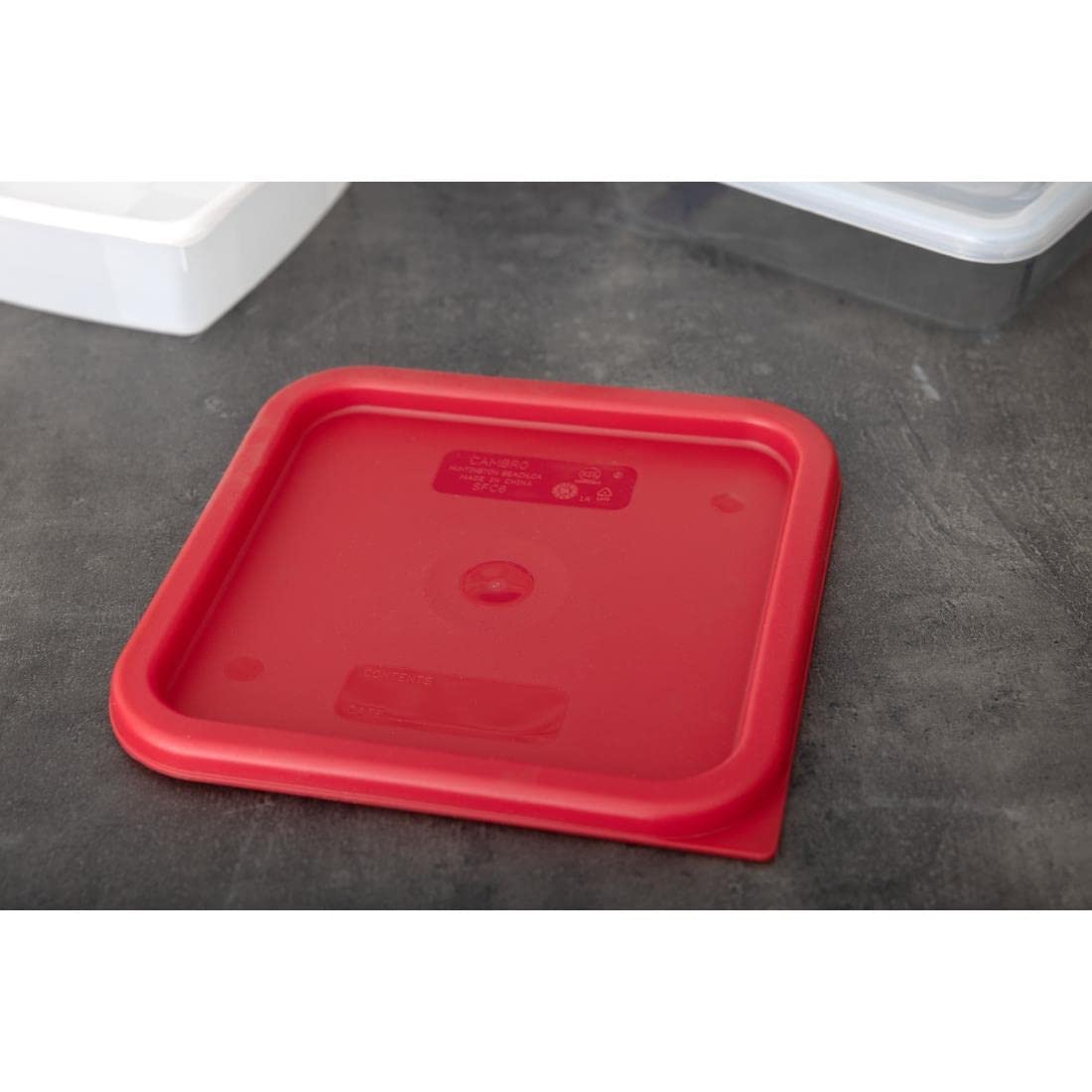 Cambro Medium Polyethylene Square Lids, Fits 6 And 8 Qt. Containers, Pack Of 6