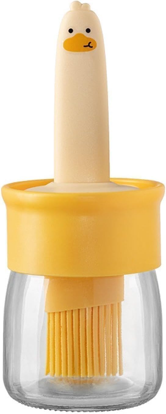 Panca Oil Dispenser Bottle With Silicone Brush 200Ml  Leakproof Transparent Jar For Cooking, Baking, Bbq | Versatile Container 