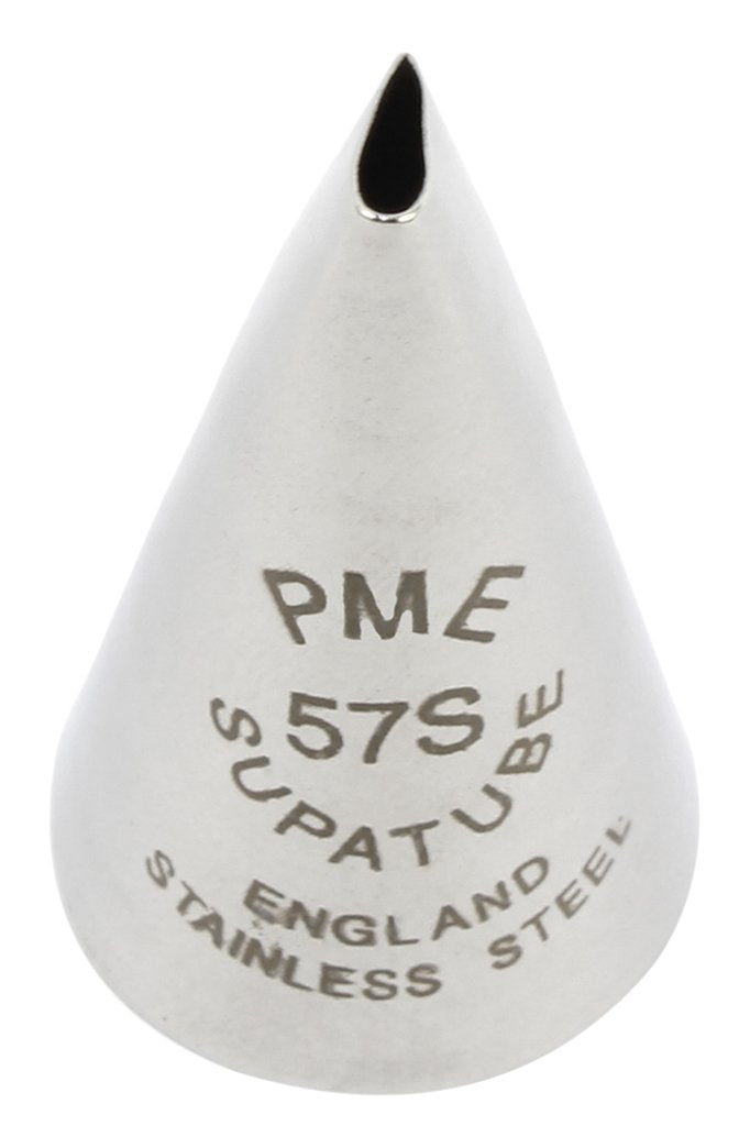 Pme Seamless Stainless Steel Straight Petal Supatube Decorating Tip, For Ambidextrous, No. 57S