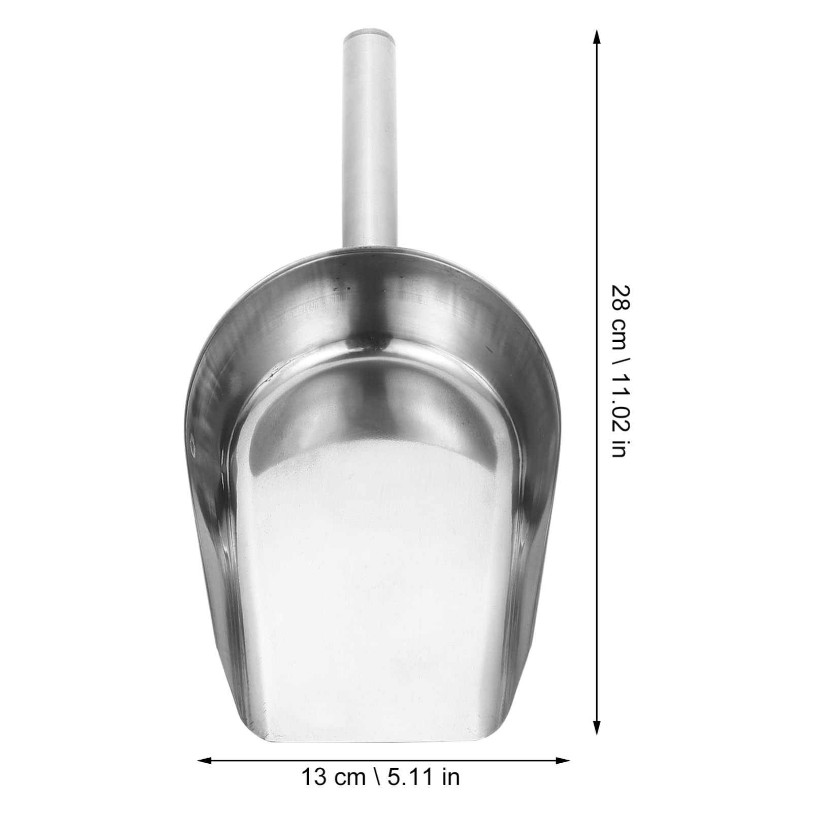 Yardwe Stainless Steel Ice Scooper Small Metal Food Candy Scoop Cast Aluminum Utility Scoop For Kitchen Bar Wedding Party ( Flat