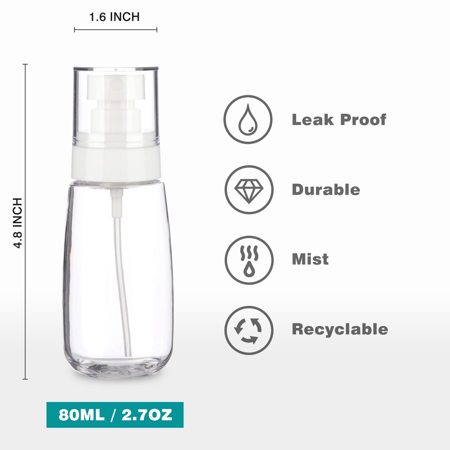 Givitasot 3Pack Small Spray Bottle, 2.7Oz Mini Spray Bottles, Clear Empty Travel Spray Bottle, Fine Mist Plastic Spray Bottles