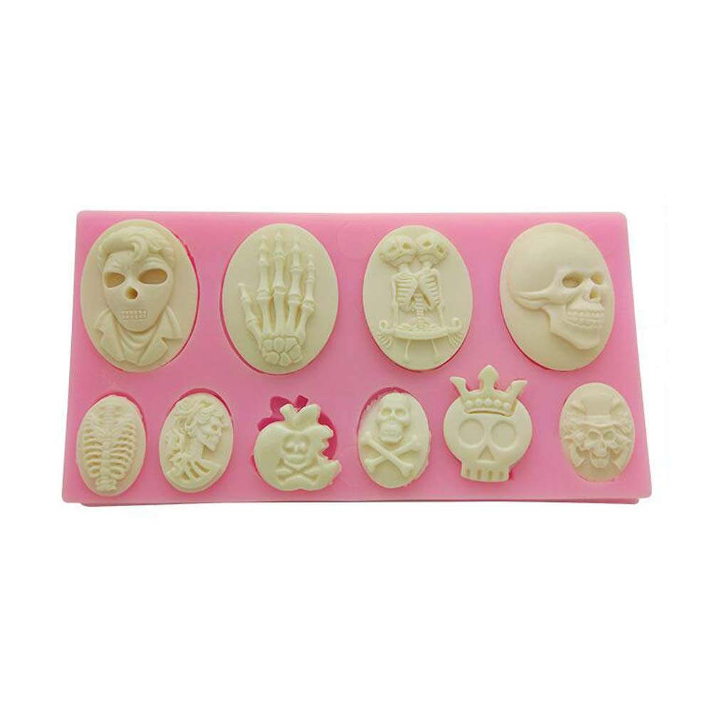 Foyara Halloween Skull Skeleton Fondant Silicone Cake Decoration Mould Chocolate Mould Sugar Icing Gumpaste Kitchen Diy Baking T