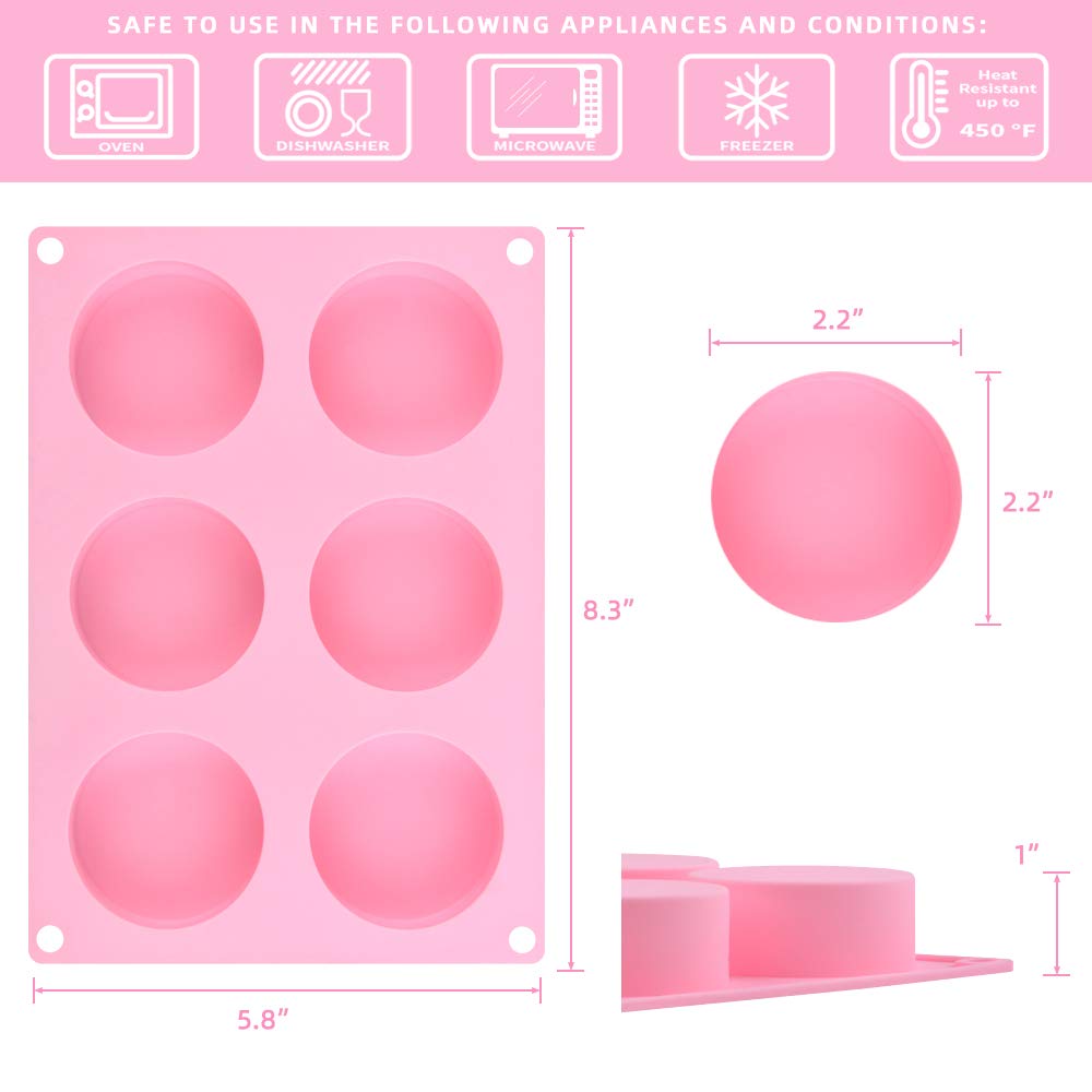 Cake Puck Mold Set, Silicone Cookie Molds Round Cylinder Chocolate Covered Mold (2, Multi)