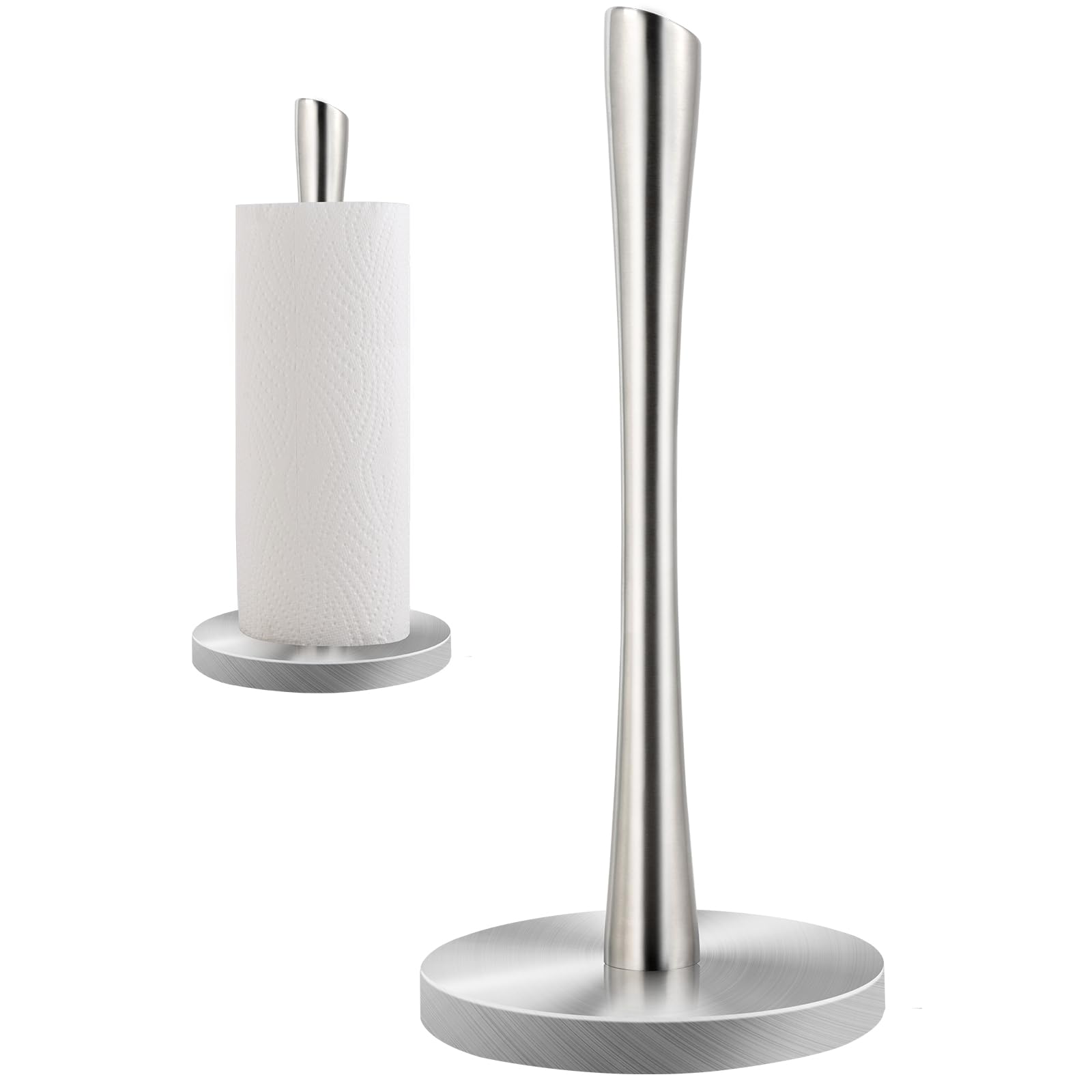 JOGREFUL Paper Towel Holder Stand, Stainless Steel Kitchen Paper Towel Countertop Stand with Streamline Body, Bathroom Organizat