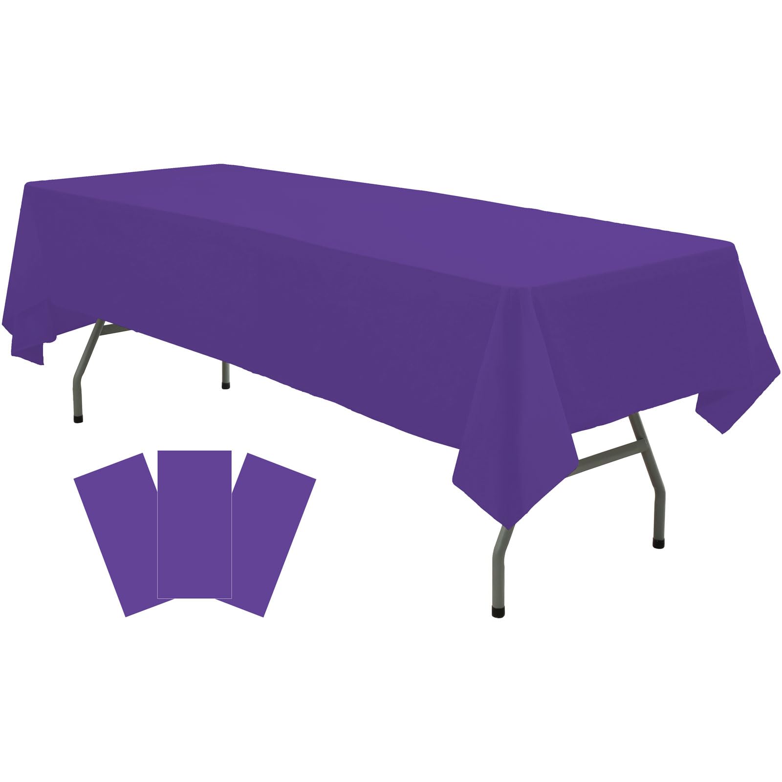 Plastic Purple Tablecloths 3 Pack Violet Disposable Table Covers 54'' X 108'' Table Cloths For Parties Mermaid Gras Parties Birt
