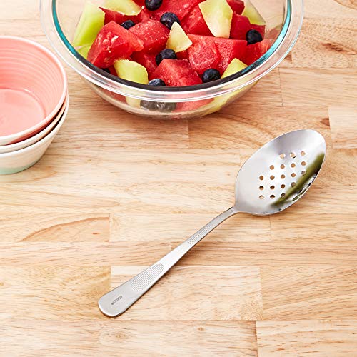 Mercer Culinary, 9 Inch, Silver Plating Spoon, Perforated Bowl, 9-Inch, 9''