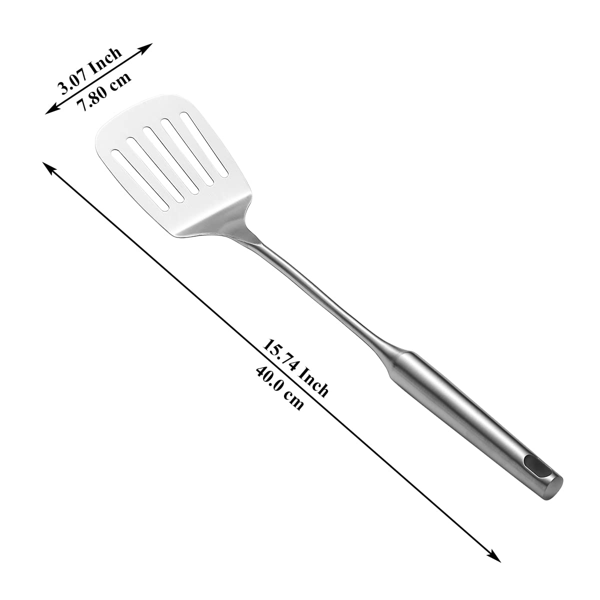 Metal Spatula For Cooking, Evanda Stainless Steel Slotted Turner, Heavy Duty Sturdy Kitchen Spatula High Heat Resistant, Ideal C