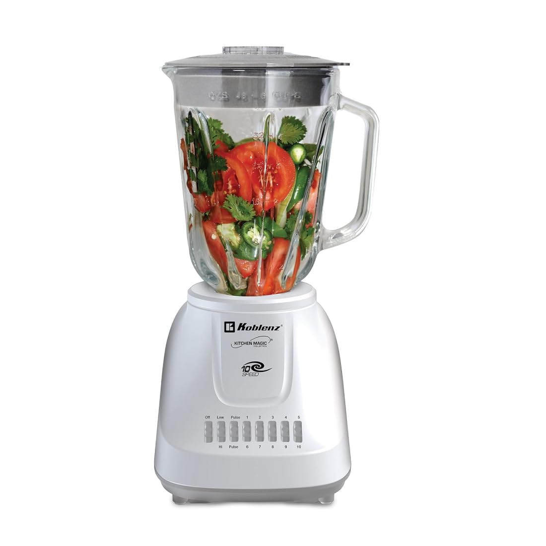 Koblenz 51-Oz Glass Jar Blender, 10 Speed And 2 Pulse Blender, Countertop Blender With Stainless Steel Blades, Perfect For Shake