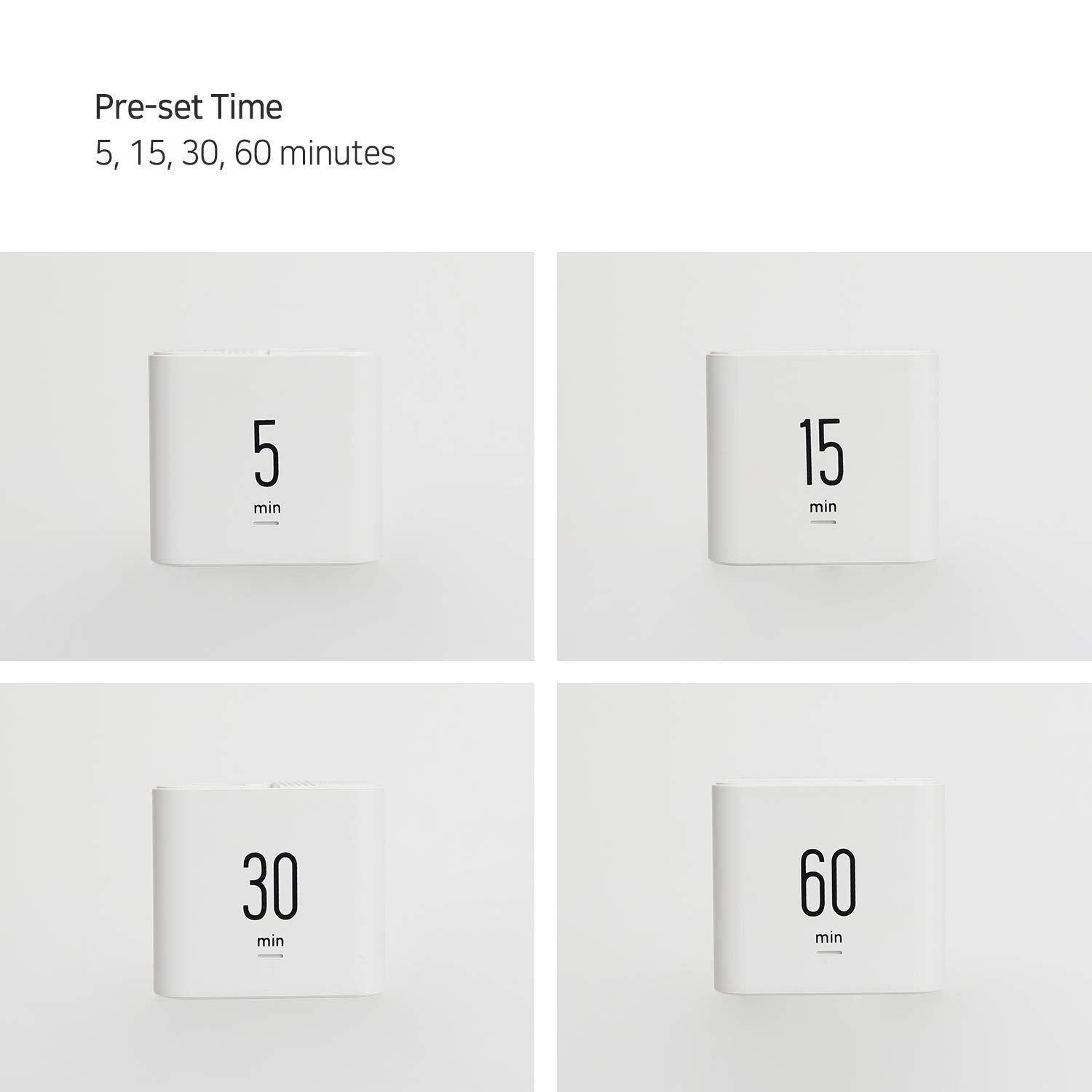 Mooas Multi Cube Timer/Rotating Flip Timer (White), Simple Operation, Clock & Time Timer For Kids Classroom Kitchen Desk Office,