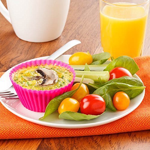 36 Pack Silicone Cupcake Muffin Baking Cups Liners Reusable Non-Stick Cake Molds Sets
