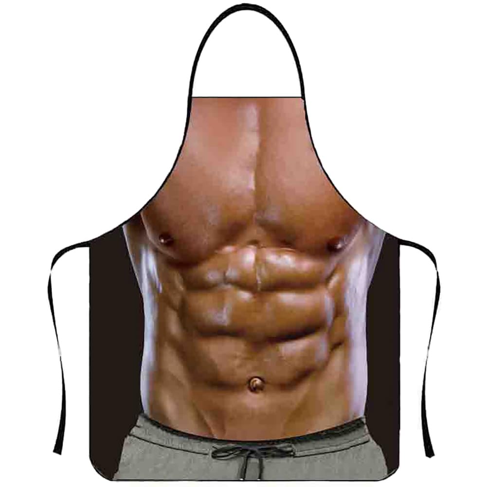 Ddjyp Funny Muscle Apron Kitchen Creative Cooking Grilling Baking Party Apron For Man Kitchen Cooking Aprons Novelty Gifts