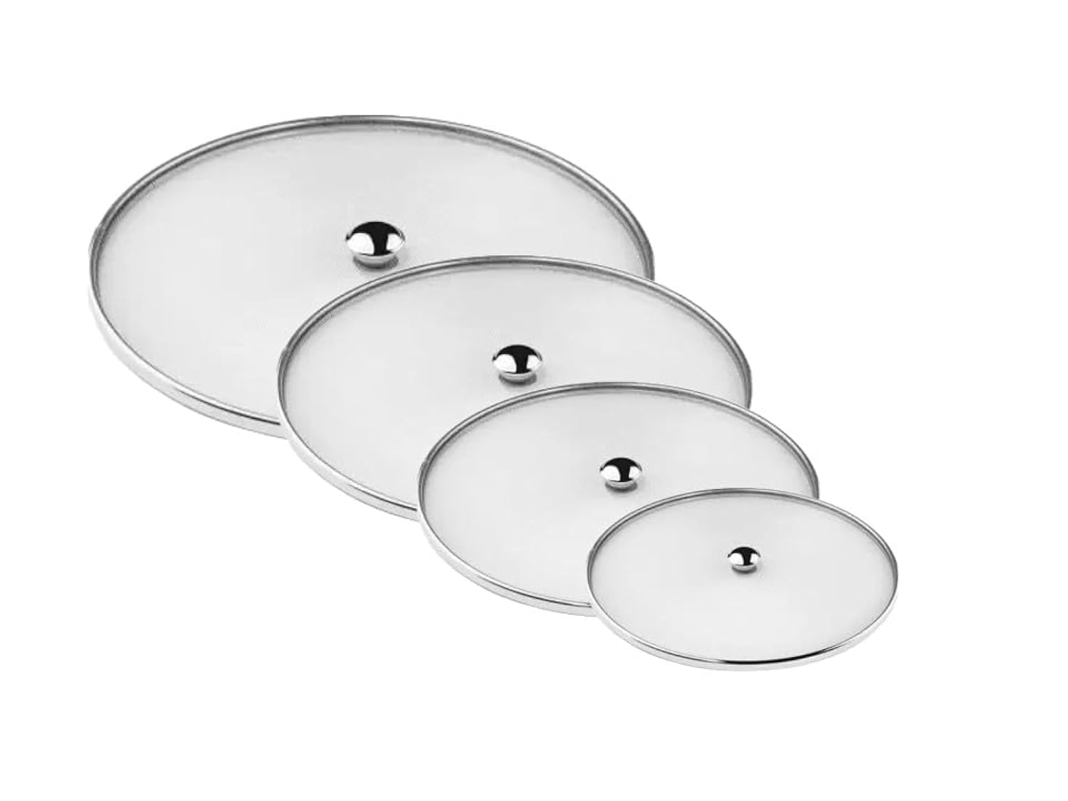 Finality Stainless Steel Food Cover/Milk Cover Jali/Steel Jali/Multipurpose Net Lid Set Of 4, Silver Color