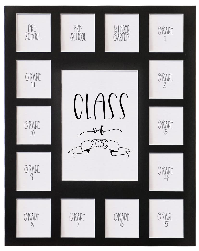 Rustic Red Door Co. RRD Class of 2036 Photo Mat (11    x 14   ) - Photo Collage Picture Frames Mat for School Pictures - School 