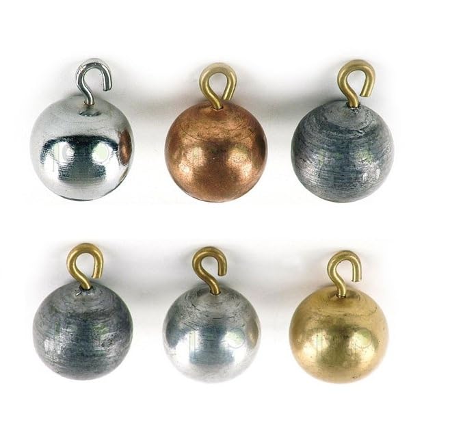 Rg Set Of 6 Metal Pendulum Bobs Or Spheres (Brass, Aluminum, Copper, Zinc, Iron And Lead) (18 Mm. Diameter)