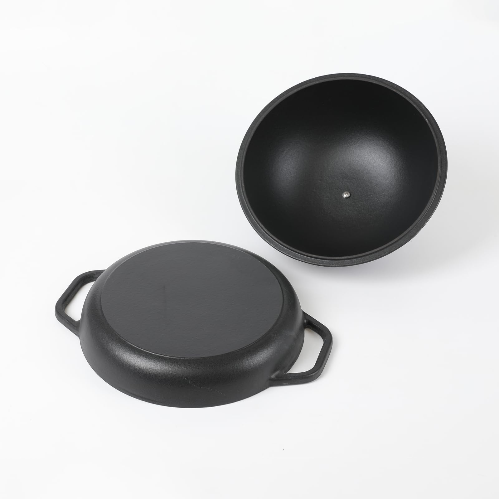 Hawok Cast Iron Bread Oven With Cloche Lid, Dia.9.8Inch/25Cm, Sourdough Baking Pan, Pre-Seasoned Black