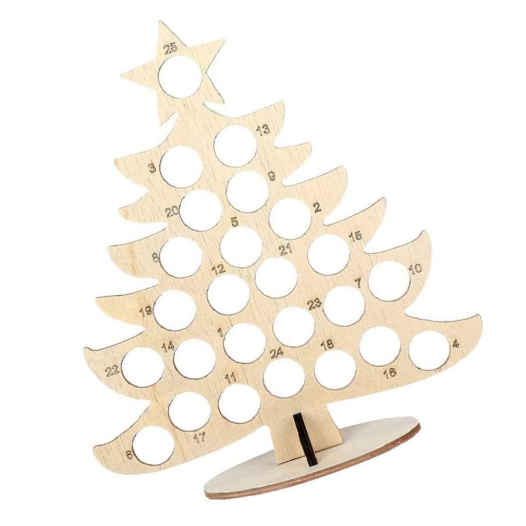 Advent Calendar 2022, Christmas Countdown Calendar Wooden Chocolate Frame Advent Calendar Xmas Decoration Style2