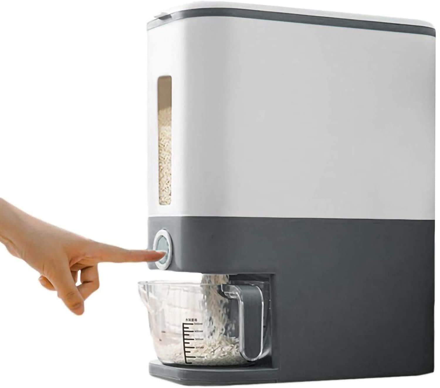 Shelzi 23 Lbs Large Food Dispenser, Rice Dispenser, Rice Container Storage With Lid Measuring Cylinder Moisture Proof Household 