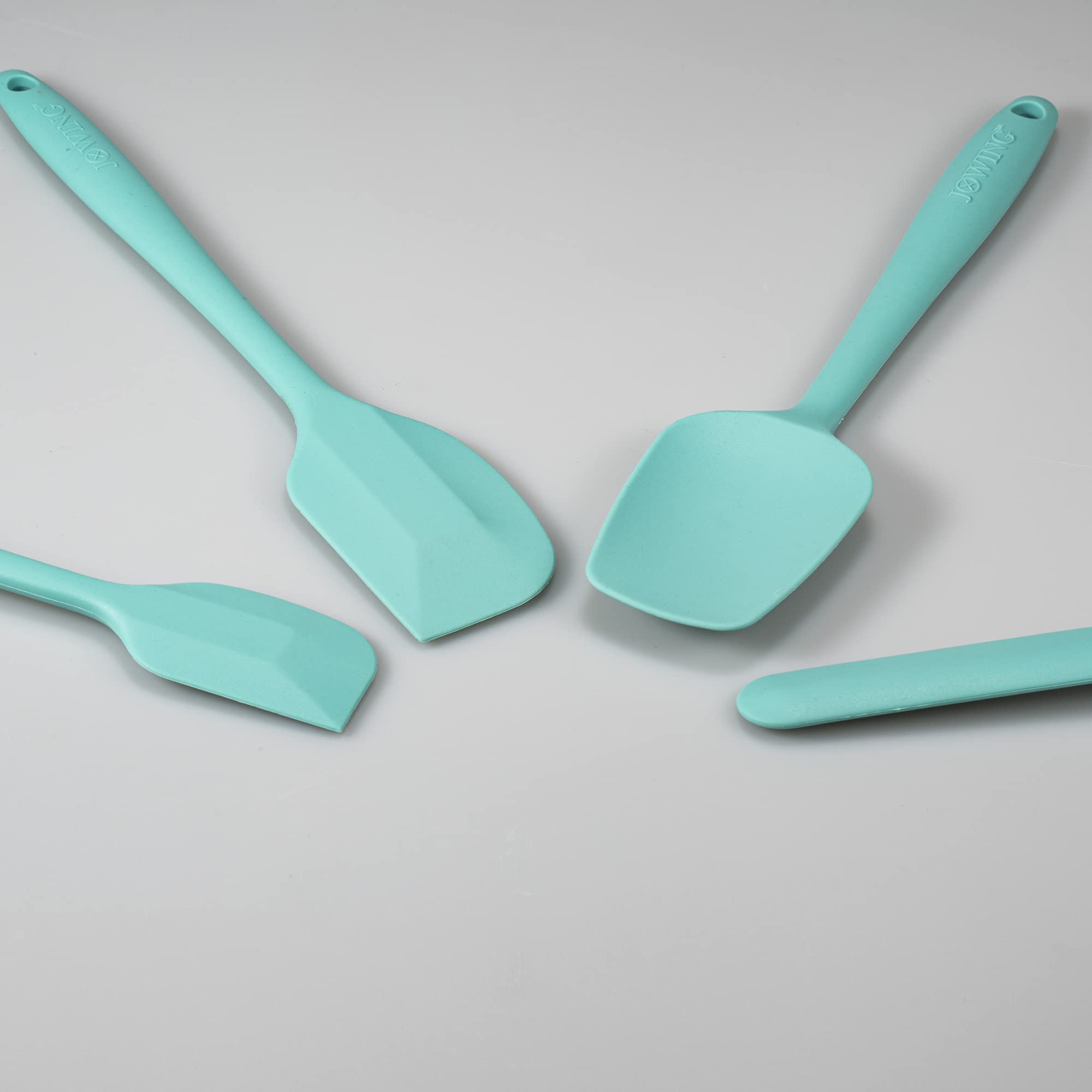 4 Piece Silicone Spatula Set, Flexible Heat Resistant Non-Scratch Baking Cooking Rubber Spatulas With Stainless Steel Core, Aqua