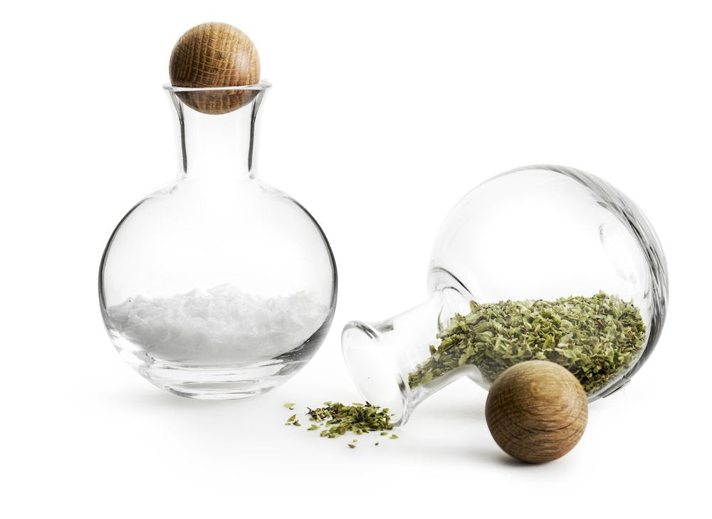 Sagaform Spice And Herb Nature Collection Storage Bottles, 4 1/8-Inch, Clear