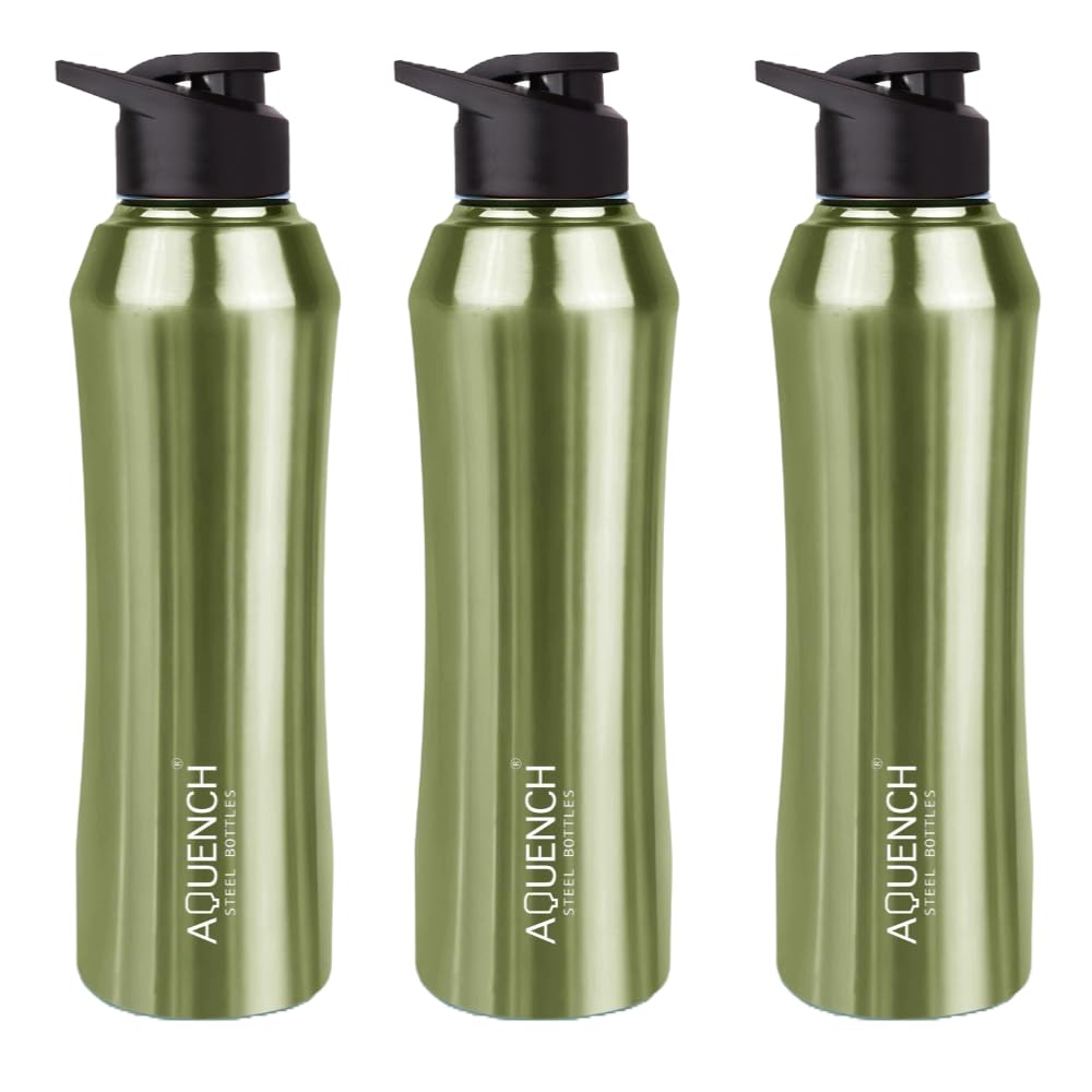 Aquench Stainless Steel Water Bottle, 1 Litre Capacity,Gym, Office, Boys, Girls, Men, Women, Kids, Fridge 1Ltr - 1000 Ml, Leak-P