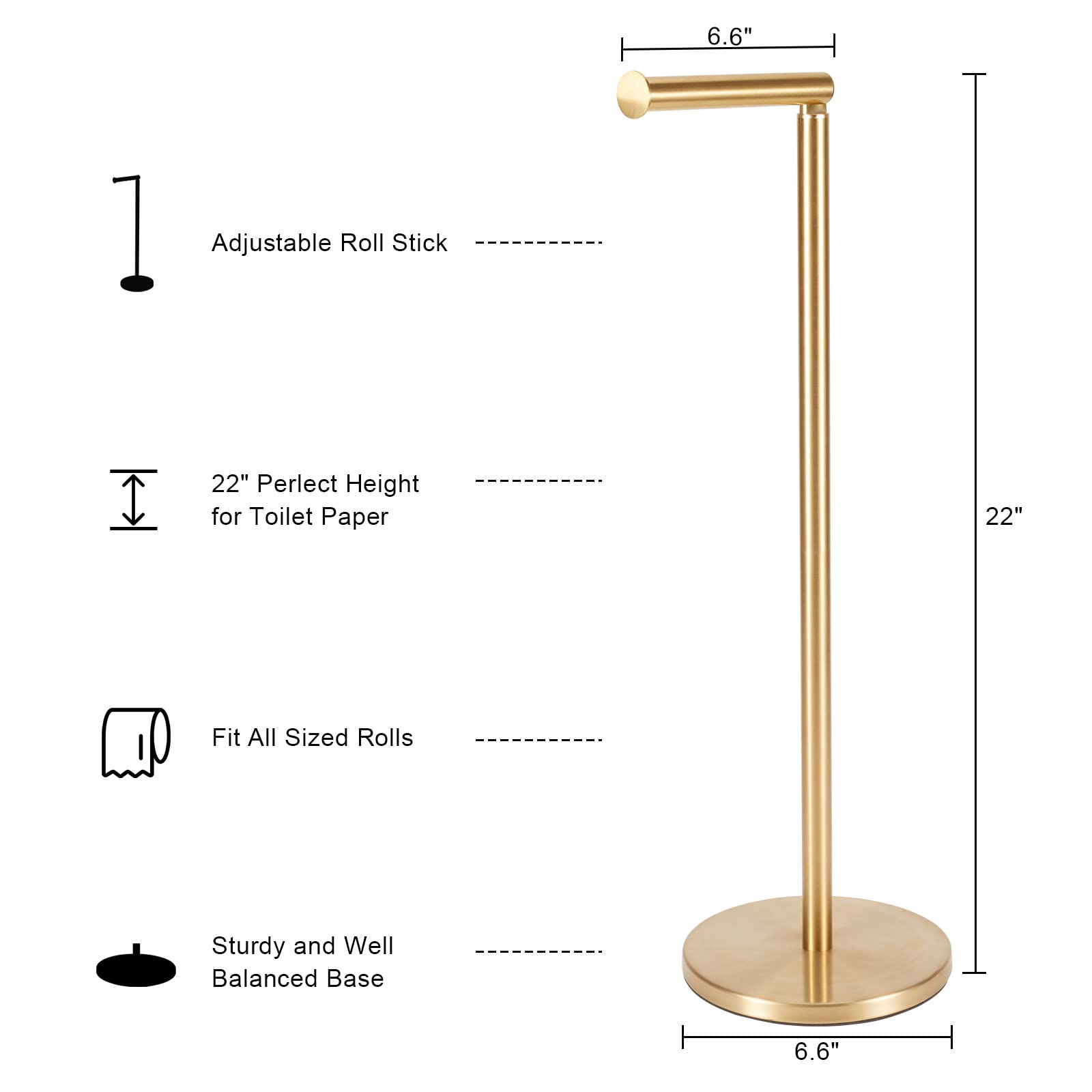 Toilet Paper Holder Stand, Bathroom Toilet Paper Stainless Steel Pedestal Tissue Roll Holder, Free Standing Toilet Paper Holder(