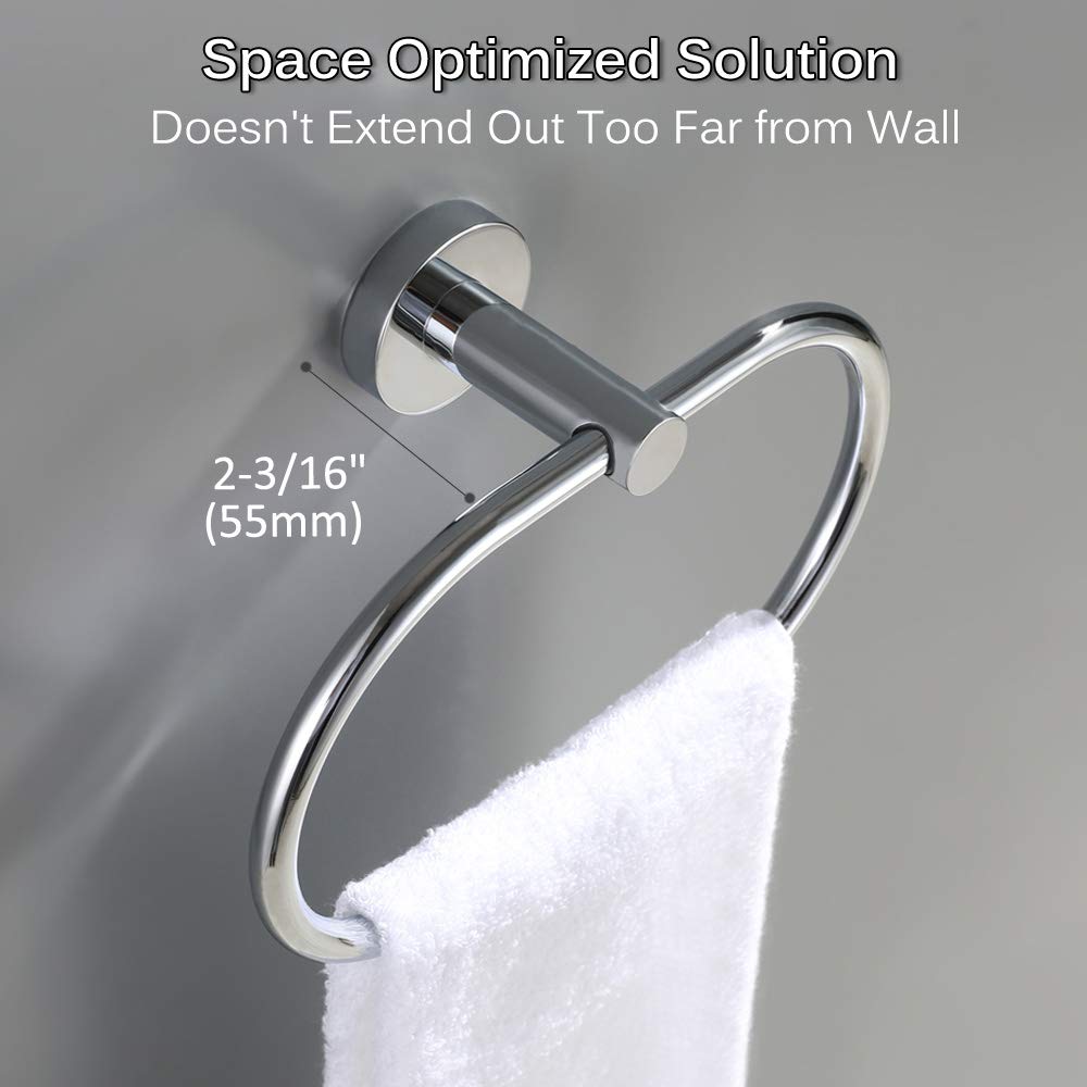 Hand Towel Ring  Angle Simple Stainless Steel Bathroom Towel Holder  Kitchen Towel Hanger  Swivel Towel Rack for Wall or Cabinet  Chrome
