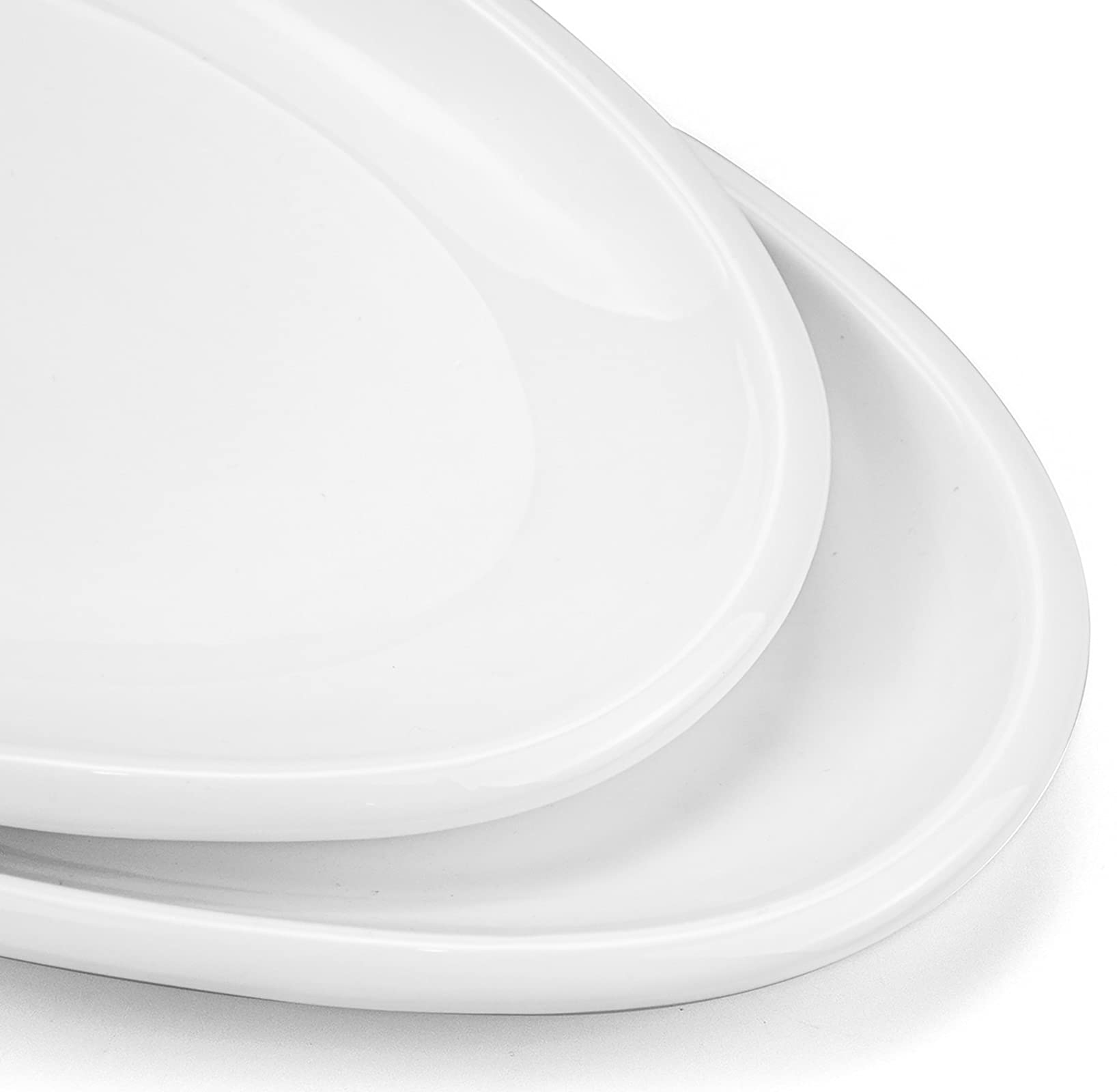 Yesland 2 Pack 16'' Porcelain Large Oval Serving Plates, White Oval Serving Platters Dishes For Serving Food, Appetizers, Desser