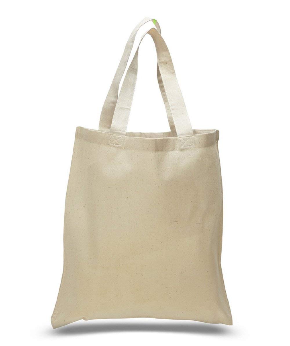 Set Of 6 Blank Cotton Tote Bags Reusable 100% Cotton Reusable Tote Bags Natural