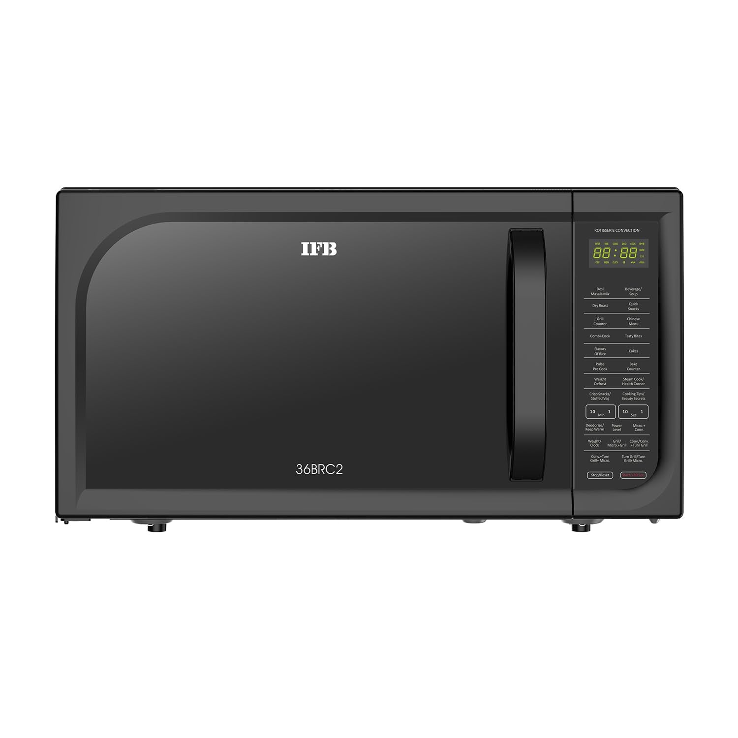 Ifb 36Brc2 Rotisserie Convection Microwave Oven, 36L, 1000W, 125 Auto Cook Menus, Black