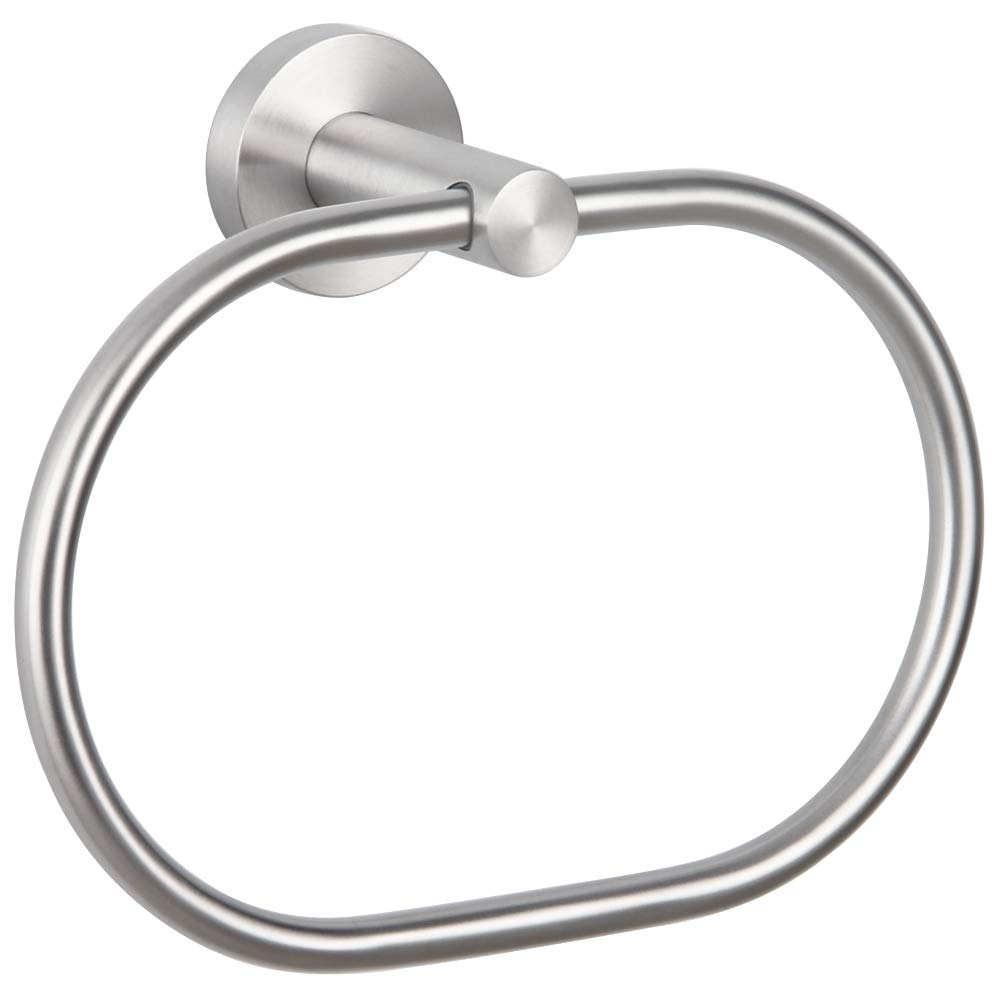 Towel Ring Brushed Nickel, Angle Simple Sus304 Stainless Steel Hand Towel Rack, Unique Oval Shaped Towel Holder, Modern Bathroom