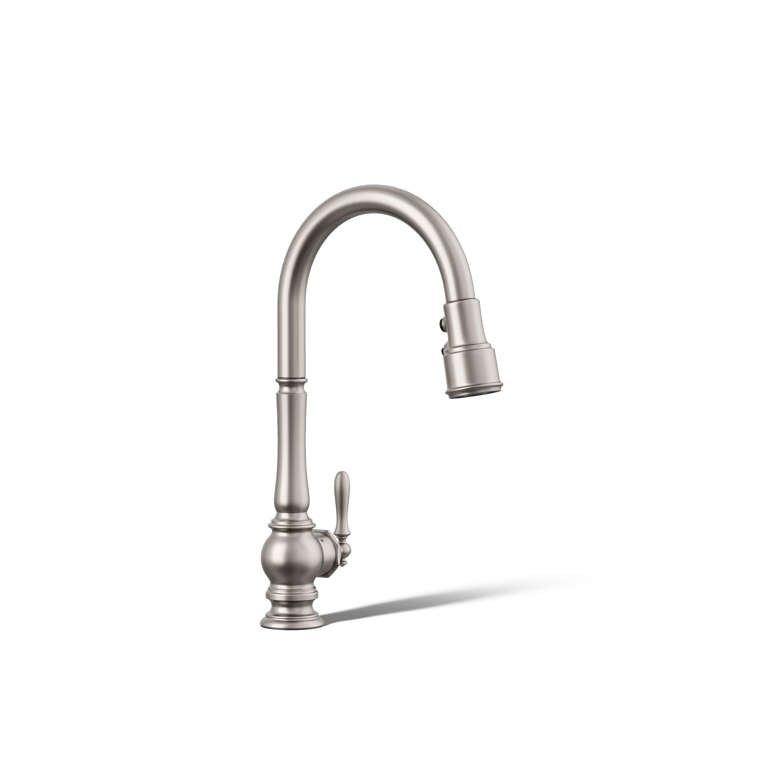 KOHLER K-29709-WB-VS Artifacts Touchless & Voice Controlled Pull Down Kitchen Sink Faucet with KOHLER Connect, Three Function Sp