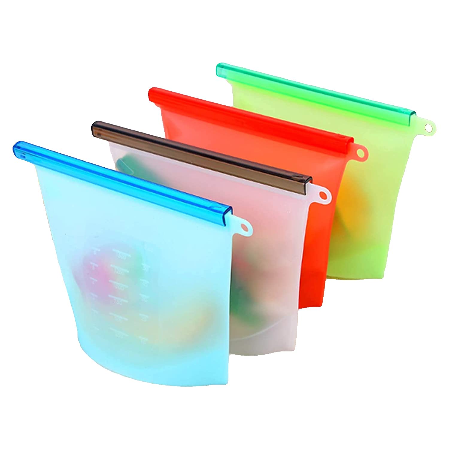 Unjiya Silicone Reusable Storage Container Preservation Leakproof Ziplock Bag for Food, Snack, Vegetable, Meat for Fridge and Mi