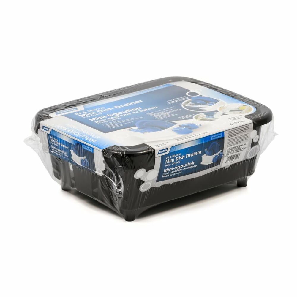 New Camco 43512 Black Mini Dish Drainer And Tray