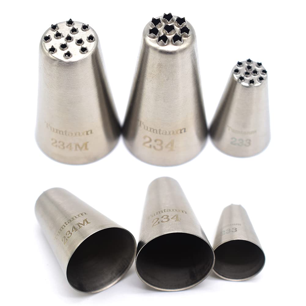 Tumtanm #234M #234#233 Seamless Grass Piping Tip, Diy Piping Icing Nozzle Tool For Cupcakes