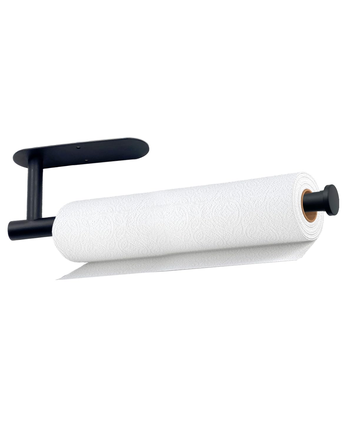 Paper Towel Holder, Self Adhesive Or Drilling Paper Towel Holder Under Cabinet, Stainless Steel Black Paper Towel Holder Wall Mo