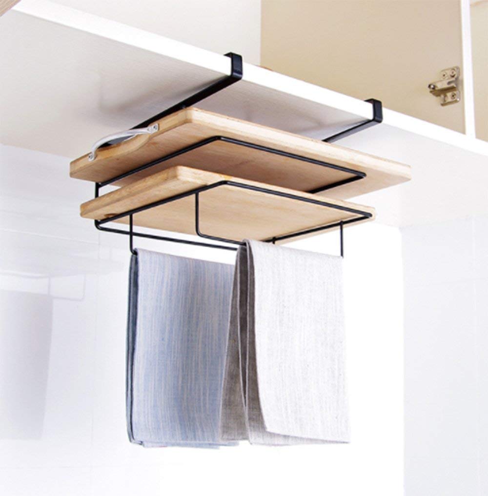 Indian Decor. 2989 Metal Kitchen Shelf, Cabinet, Drawer Chopping Board Holder, Towel Rack, Pan Holder (Black)