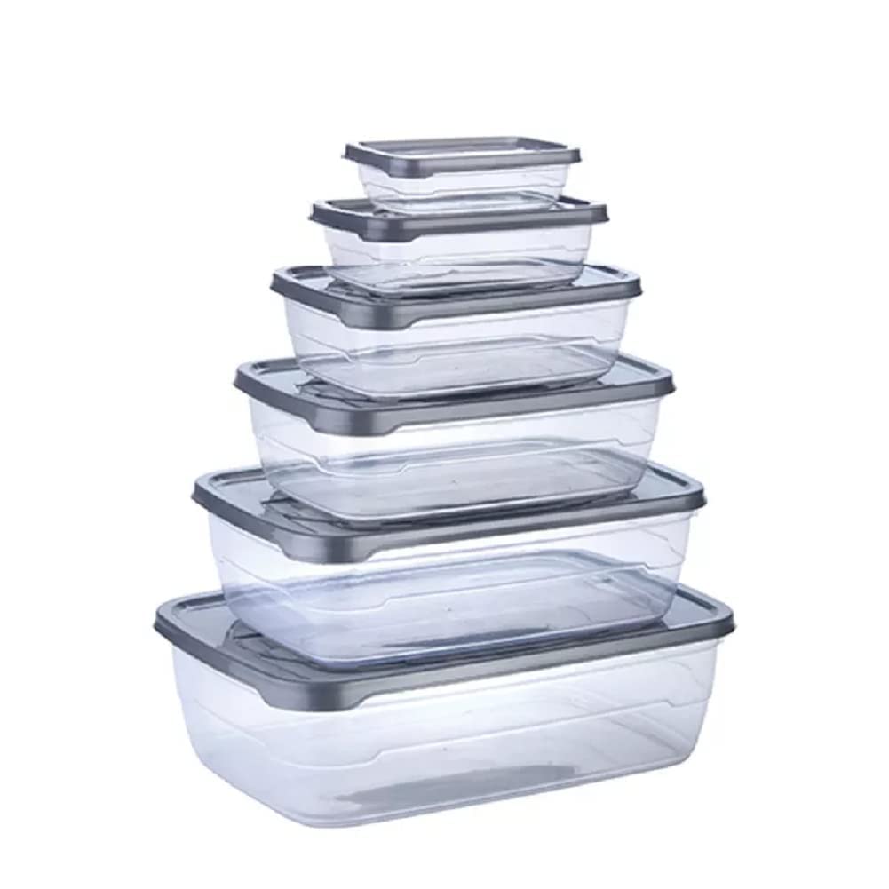 Pravyta Rectangular Plastic Kitchen Container Set Food Storage Container With Airtight Lid For Grocery Container Multi Purpose C