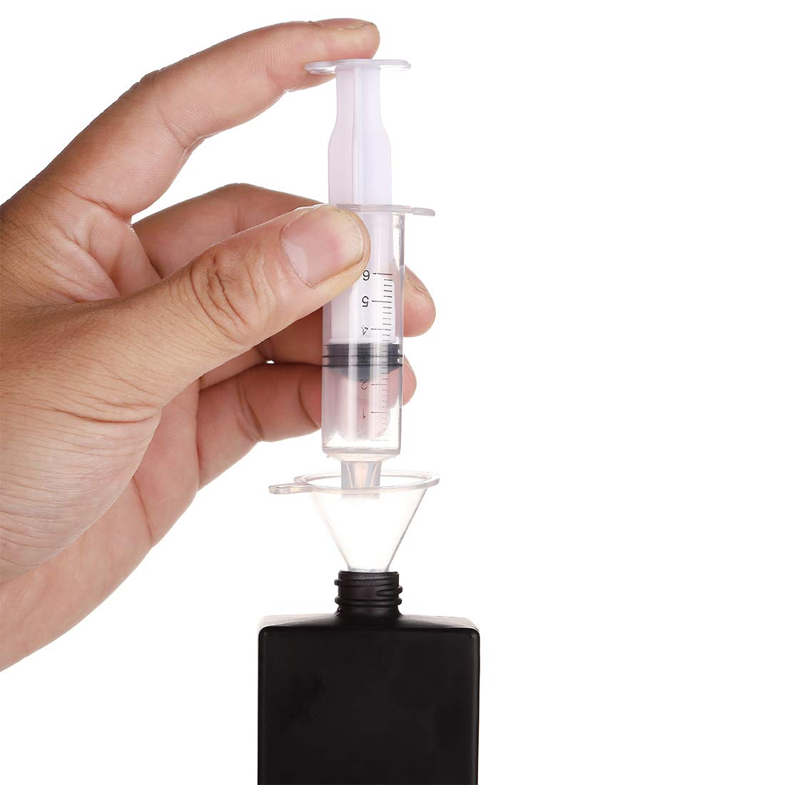 6 Pack 30Ml / 1 Oz Black Assorted Refillable Perfume Bottle, Portable Square Empty Glass Perfume Atomizer Bottle Spray Applicato