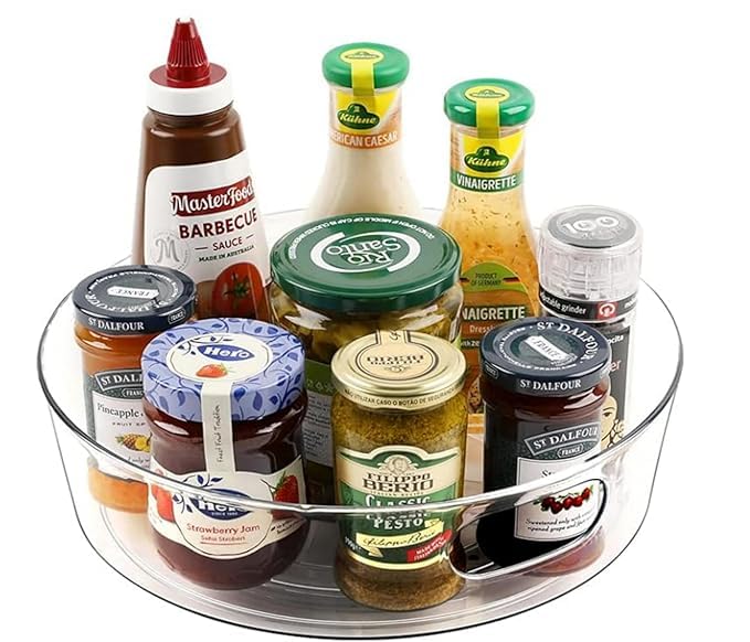 Adlivia MultiPurpose 360 Rotating Organizer Tray, Kitchen Storage, Cosmetic Display Stand, SpaceSaving Design For Desk And Cou