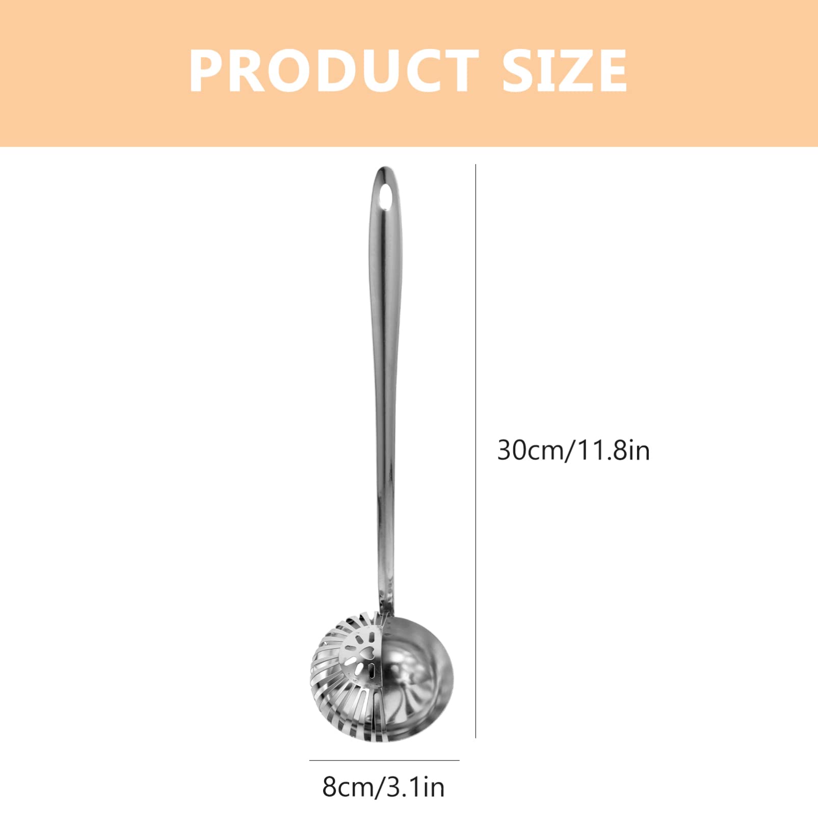 Kichvoe Pot Strainer 2 In 1 Straining Ladle Stainless Steel Hot Pot Spoon With Filter Strainer Spoon Soup Pan Ladle Spoon Gravy