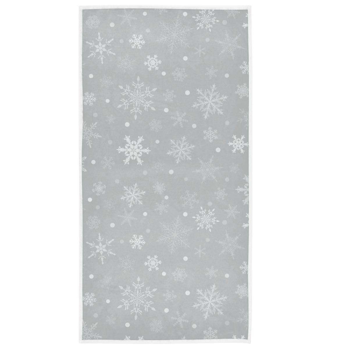 Gray Winter Snowflake Hand Bath Fingertip Towel Grey Christmas Kitchen Towel Xmas Snow White Bathroom Faucet Towel Set Highly Ab