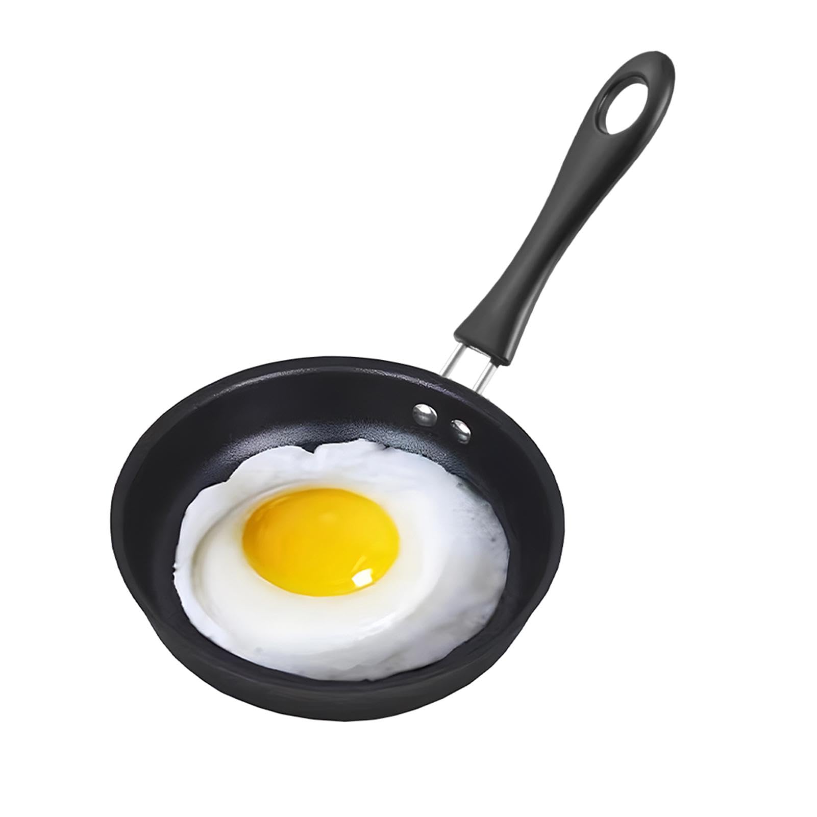 4.92 Inch Non Stick Omelette Mini Frying Pan for One Egg, Easy Clean Round Small Pan with Ergonomic Handle, Stainless Steel Heat