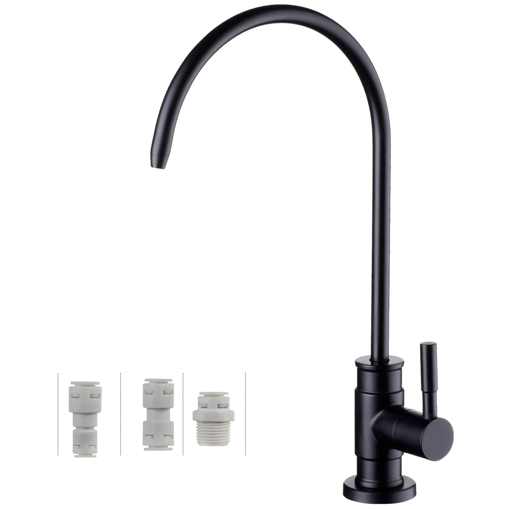 Drinking Water Faucet Matte Blak,Wellup Reverse Osmosis Faucet For Non Air Gap Ro Water Filtration System, Lead-Free Stainless S