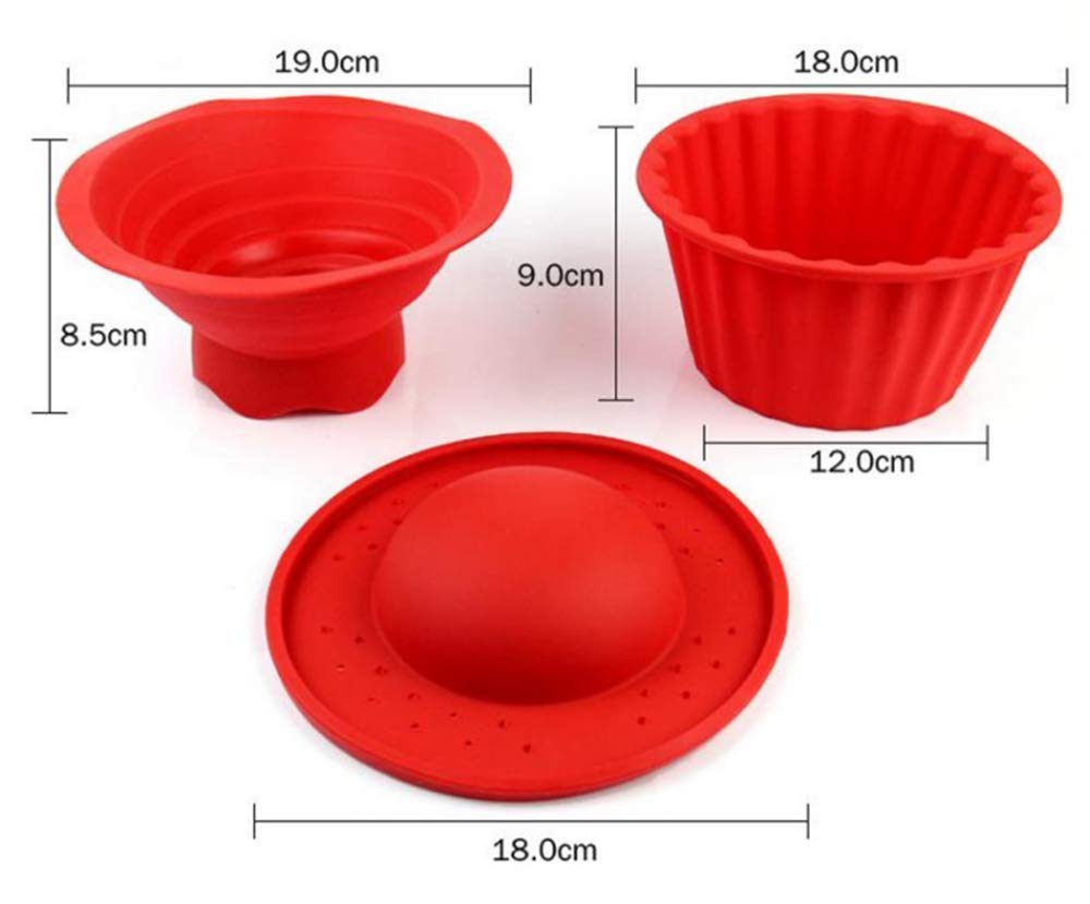 Jynhoor Giant Cupcake Molds,Dishwasher Safe Big Top Silicone Cupcake Molds,Non-Stick Jumbo Caupcake Bake Sets For Easy Cake Deco